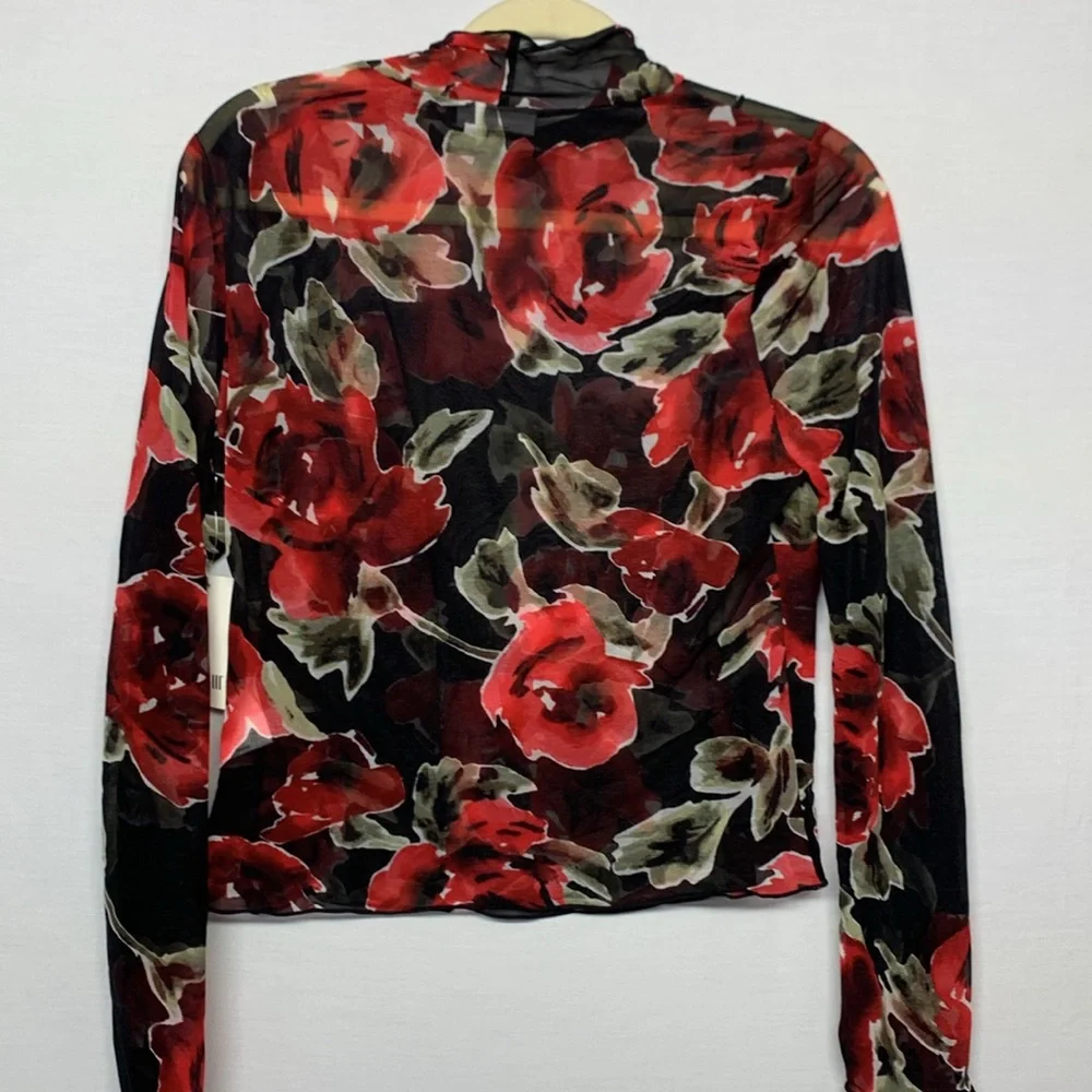 Bar III Punk Luxe Rose Blouse - Picture 5 of 5